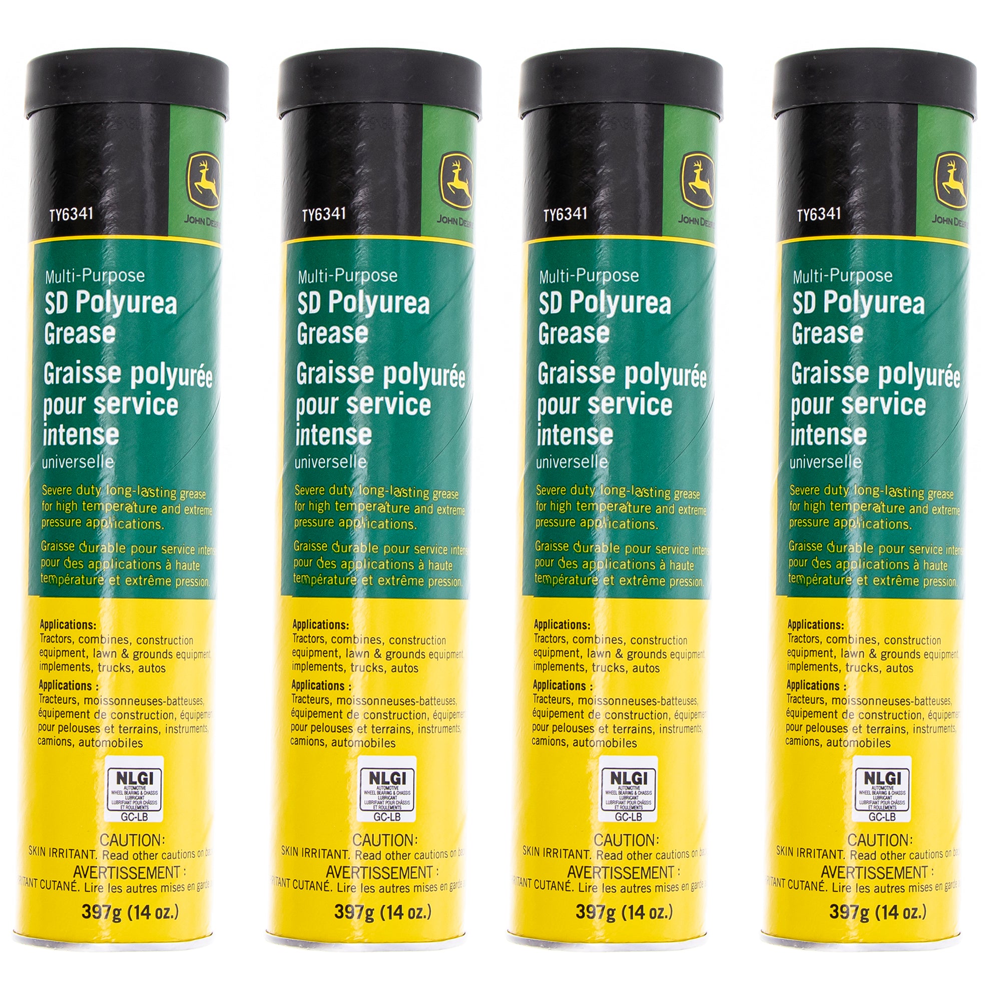 John Deere TY6341 Multi-Purpose SD Polyurea Grease 14oz Container 4PK 4-Pack