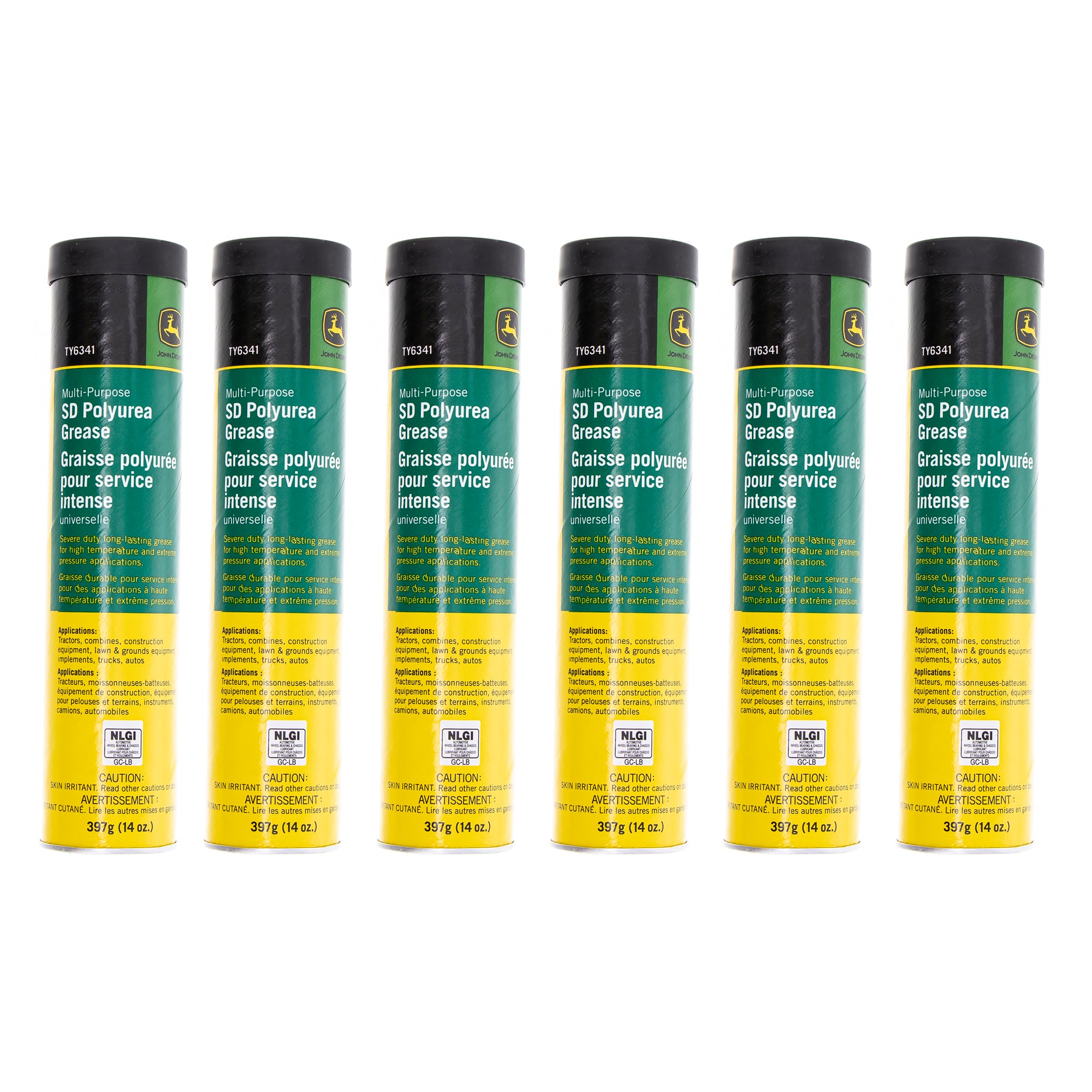 John Deere TY6341 Multi-Purpose SD Polyurea Grease 14oz Container 6PK 6-Pack