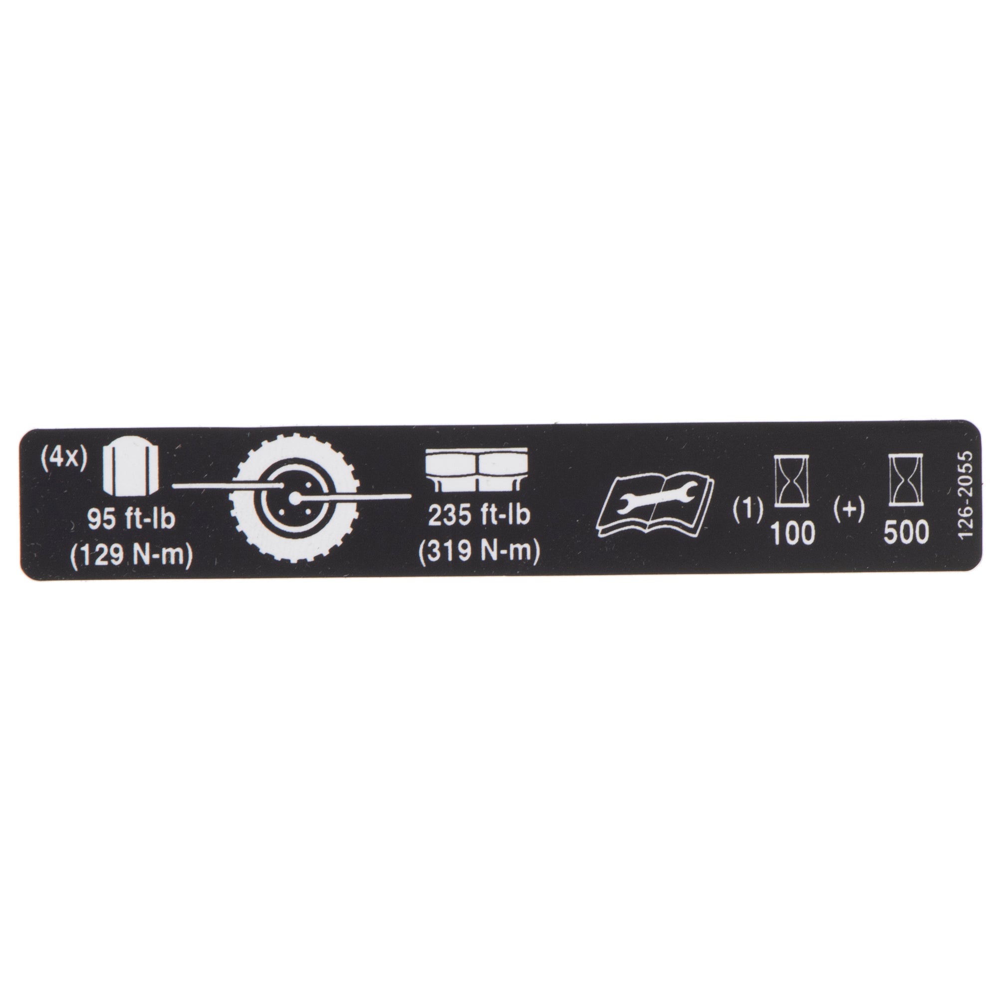 Exmark 126-2055 Wheel Hub Lug Torque Decal