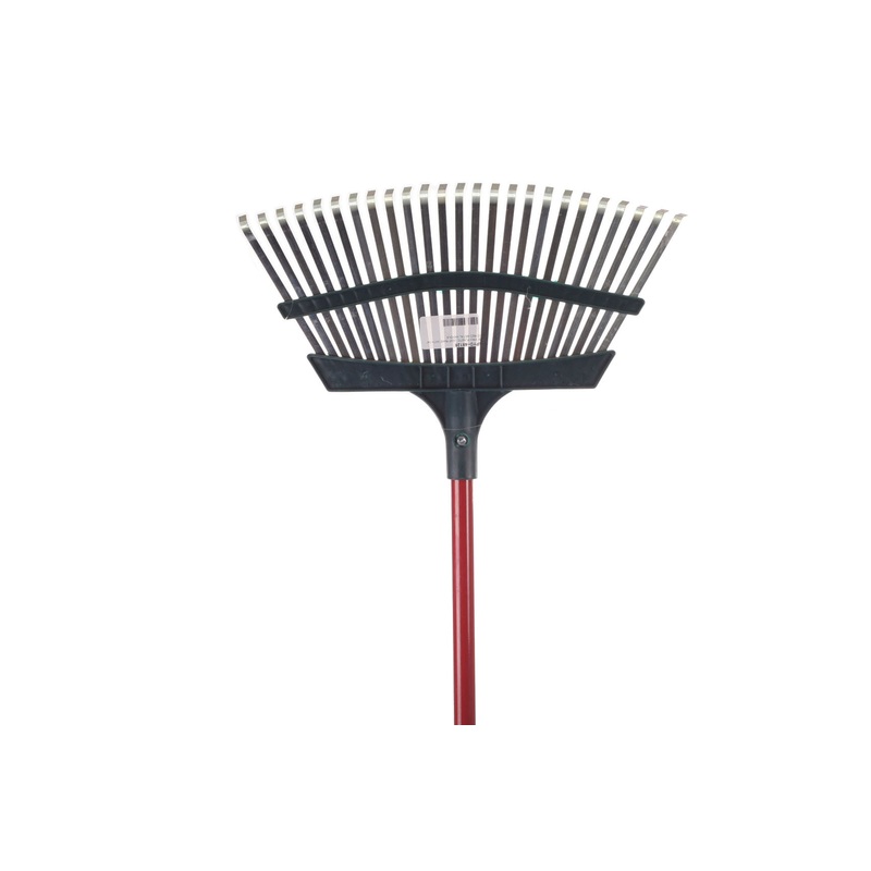 18'' PRO PLASTIC LEAF RAKE WITH 54'' HD RED METAL HANDLE