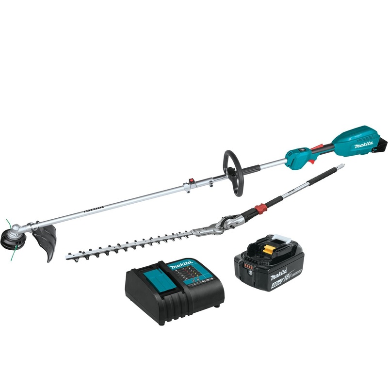 18V LXT LithiumIon Brushless Cordless Couple Shaft Power Head Kit w/ 13" String Trimmer & 20" Hedge Trimmer Attachments (4.0Ah) (XUX02SM1X2)