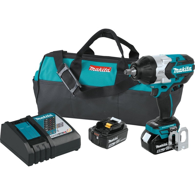 18V LXT LithiumIon Brushless Cordless HighTorque 1/2" Sq. Drive Impact Wrench Kit w/ Friction Ring Anvil (5.0Ah)
