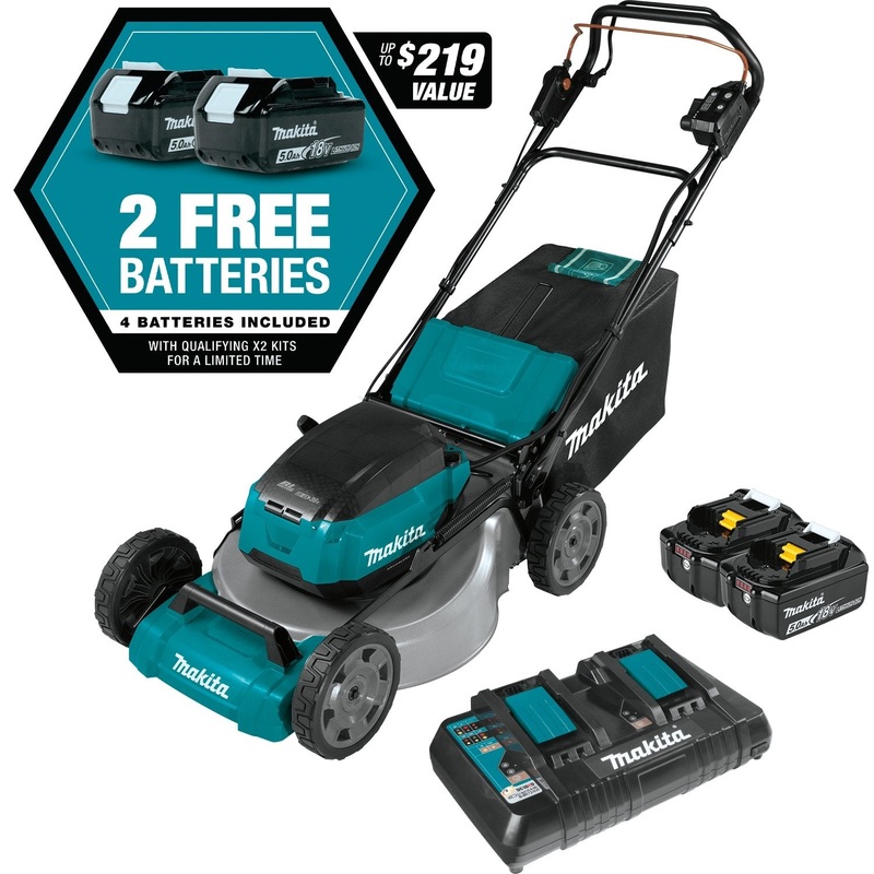36V (18V X2) LXT Brushless 21" SelfPropelled Commercial Lawn Mower Kit with 4 Batteries (5.0Ah) (XML08PT1)
