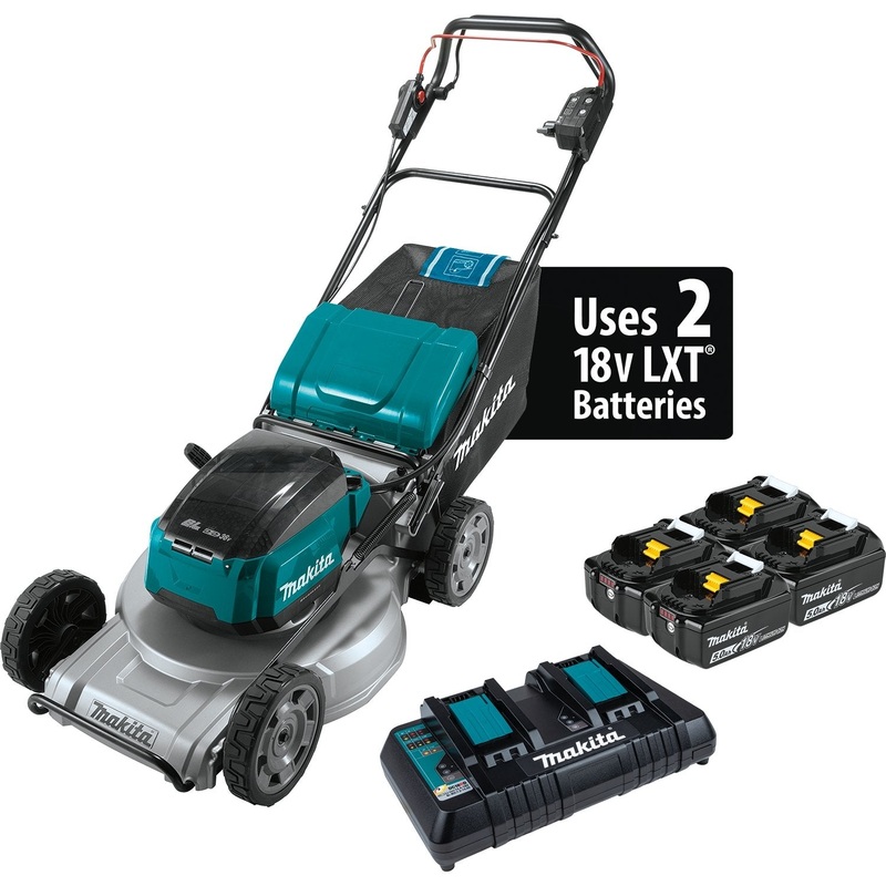 36V (18V X2) LXT Brushless 21" SelfPropelled Commercial Lawn Mower Kit with 4 Batteries (5.0Ah)