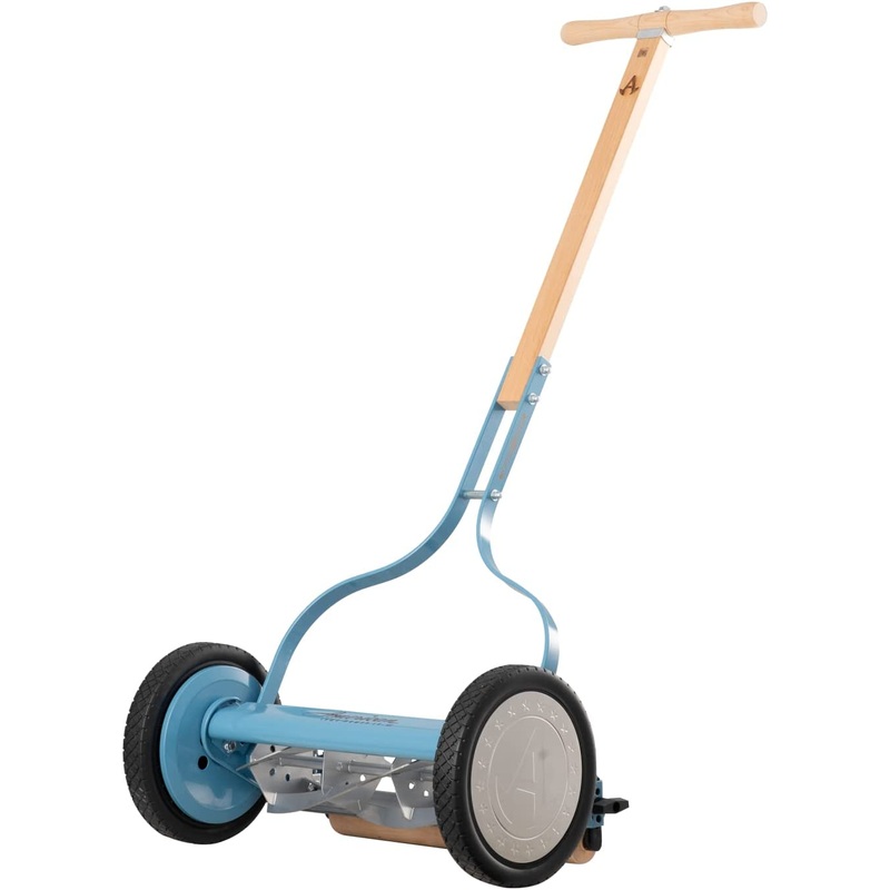 American Classic Reel Lawn Mower, 16" 5-Blade Reel, Wood Handle and Roller