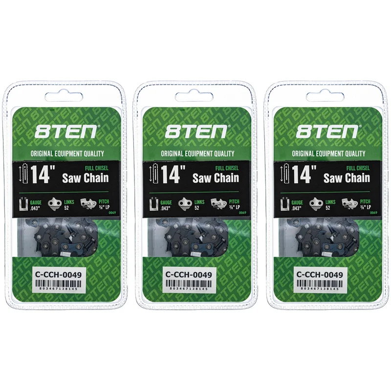 Chainsaw Chain 14 Inch .043 3/8 LP 52DL For Echo Husqvarna | 3-PACK