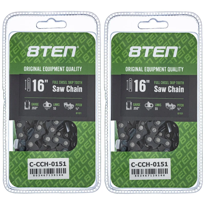 Chainsaw Chain 16 Inch .050 3/8 55DL For Craftsman Poulan Troy-Bilt Sears Stihl McCulloch 91VXL055G | 2-PACK