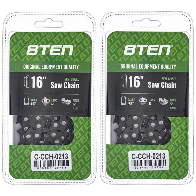 Chainsaw Chain 16 Inch .050 3/8 60DL For Husqvarna Echo 501842660 72LPX060G 585550060 72EXL060G | 2-PACK