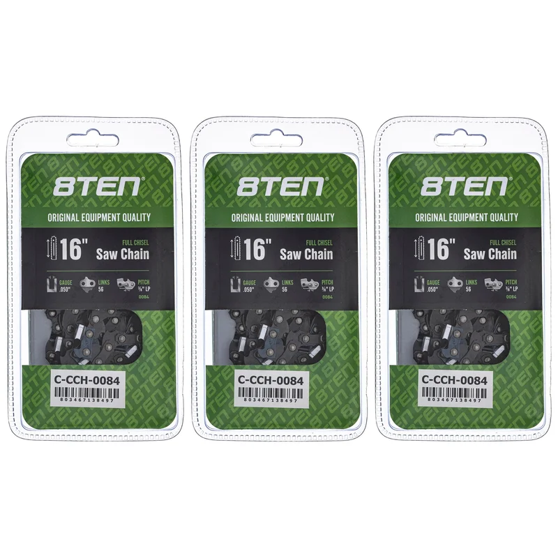 Chainsaw Chain 16 Inch .050 3/8 LP 56DL For Husqvarna 576936556 501847056 91PX056G 91VXL056G | 3-PACK