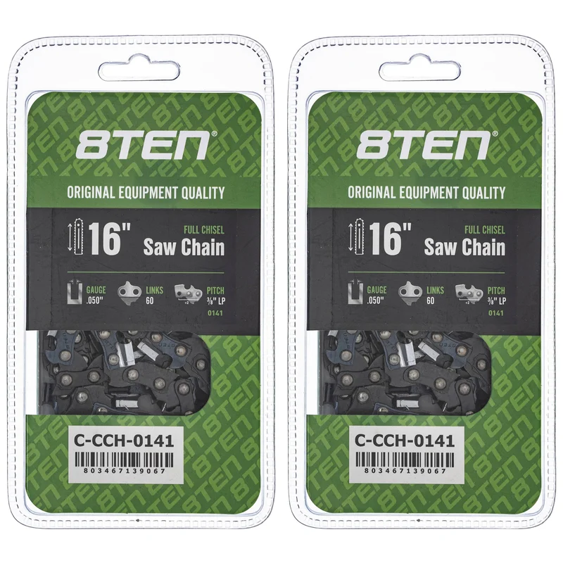Chainsaw Chain 16 Inch .050 3/8 LP 60DL For Craftsman John Deere Husqvarna Cub Cadet Poulan Sears | 2-PACK