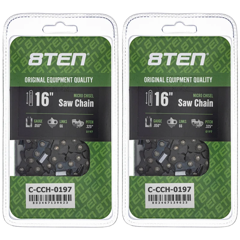 Chainsaw Chain 16 Inch .050 .325 66DL For Echo Husqvarna 501840666 581643666 501840866 20BPX066G | 2-PACK