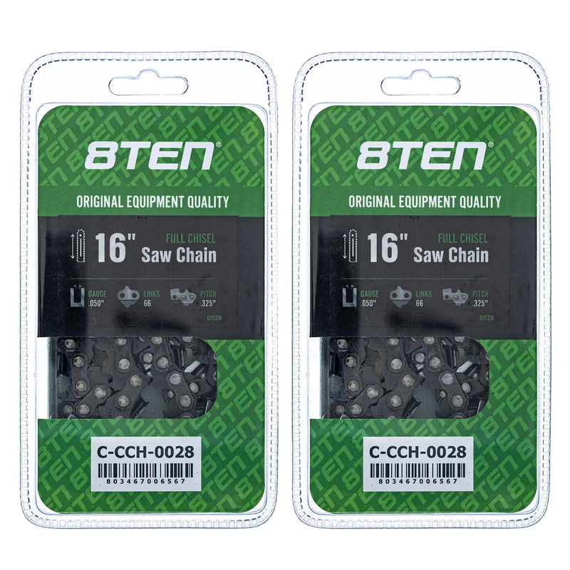 Chainsaw Chain 16 Inch .050 .325 66DL For Echo Husqvarna 501840666 581643666 501840866 591094866 | 2-PACK