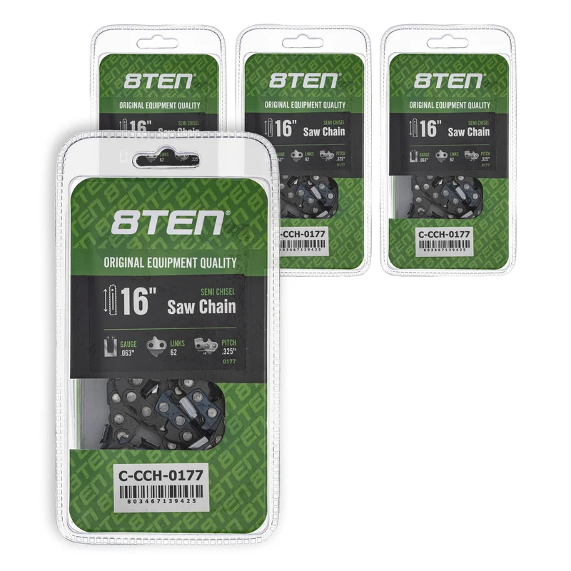 Chainsaw Chain 16 Inch .063 .325 62DL For Stihl 26RM362 22LPX062G 22LGX062G 591104262 501841762 | 4-PACK