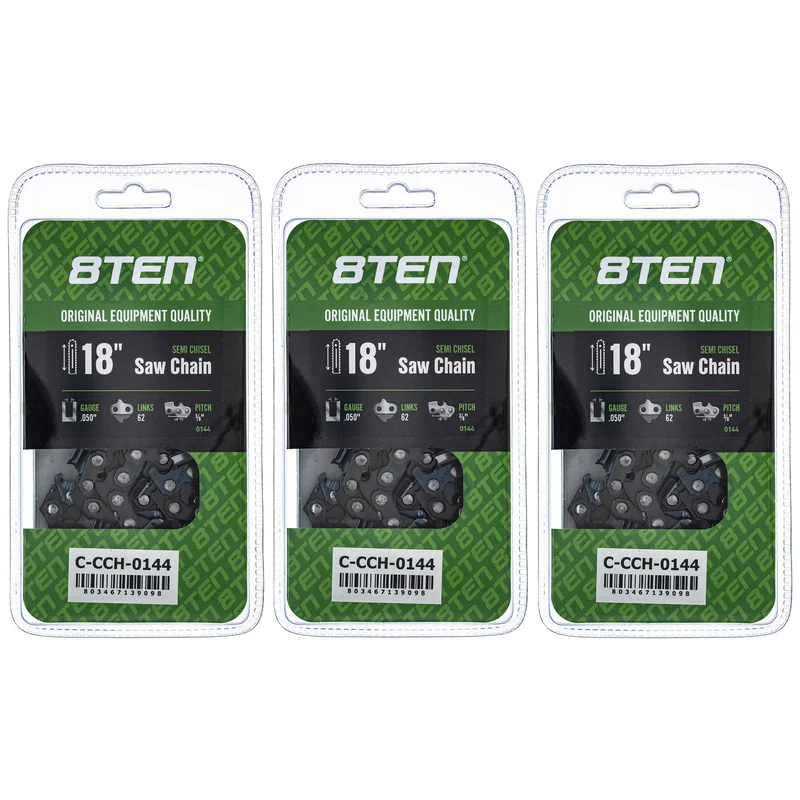 Chainsaw Chain 18 Inch .050 3/8 62DL For Echo 91PX062G 91PX62CQ S62 576936562 91PXL062G 585422162 | 3-PACK