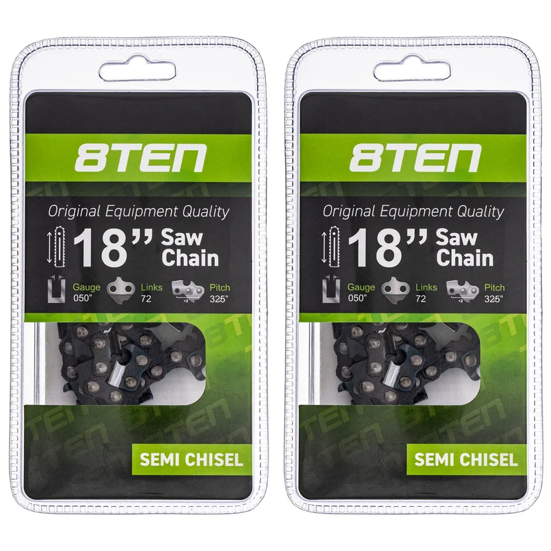 Chainsaw Chain 18 Inch .050 .325 72DL For Husqvarna Echo Poulan 531300439 PMG320GX 608100605 23RM72 | 2-PACK