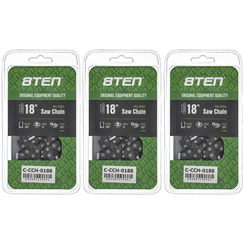 Chainsaw Chain 18 Inch .050 .325 73DL For Husqvarna Stihl Solo Homelite H73 H2273 23RM373E 20BPX073 | 3-PACK
