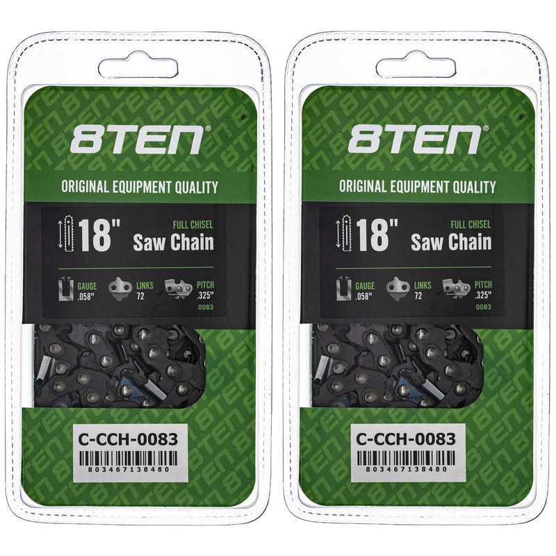 Chainsaw Chain 18 Inch .058 .325 72DL For Craftsman Husqvarna Poulan Sears Jonsered Solo Partner | 2-PACK
