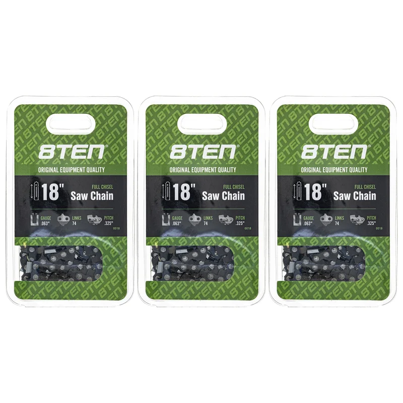 Chainsaw Chain 18 Inch .063 .325 74DL For Husqvarna 591104274 501841774 H2874 36390050074 26RS74E | 3-PACK