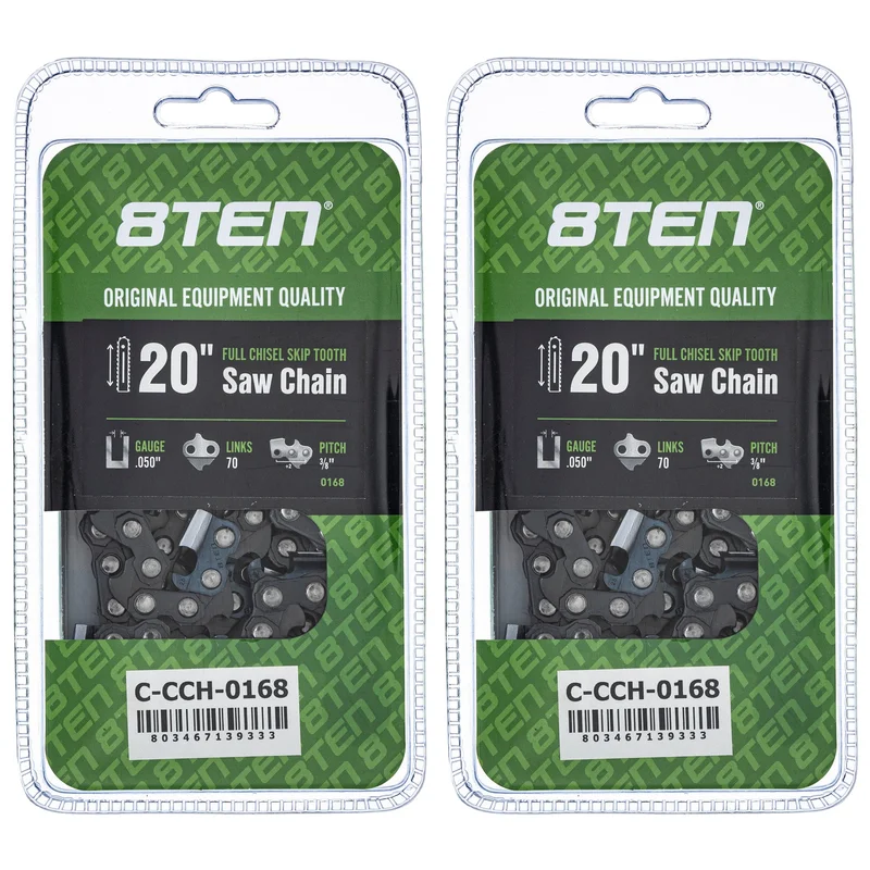 Chainsaw Chain 20 Inch .050 3/8 70DL For Echo Poulan McCulloch 72LPX070G 72LGX070G 72LPX70CQ | 2-PACK