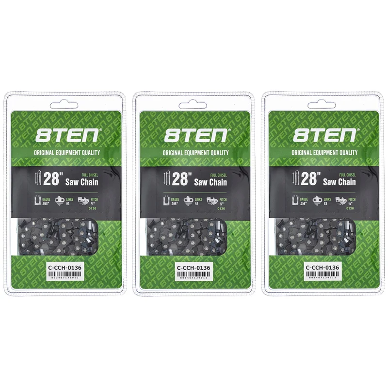 Chainsaw Chain 28 Inch .0583/8 93DL For Husqvarna Poulan Jonsered Stihl Solo Oregon Efco 581626993 | 3-PACK