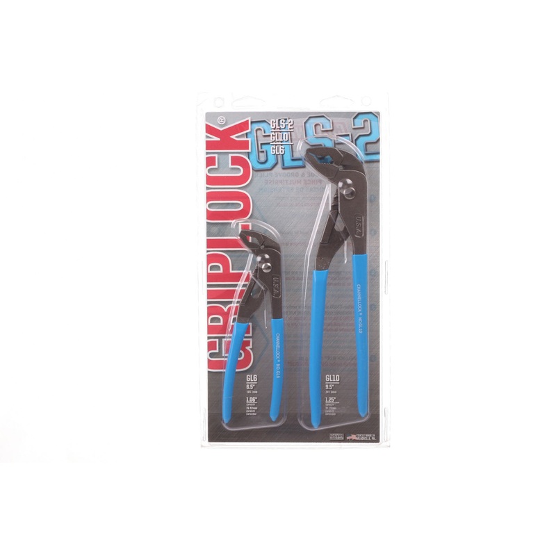 Channellock Griplock Straight Nose Plier Set, 2 Pieces, Rubber Handle