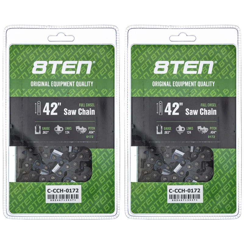 Chisel Chainsaw Chain 42 Inch .063 .404 124DL for Husqvarna 501843124 2 Pack