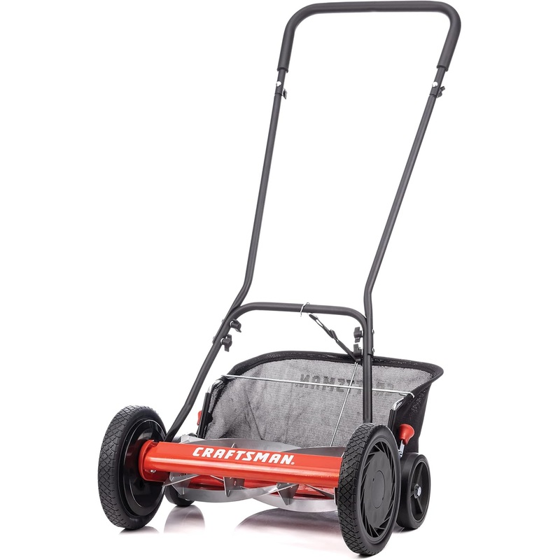 Craftsman 1816-16CR 16-Inch 5-Blade Push Reel Lawn Mower with Grass Catcher, Red
