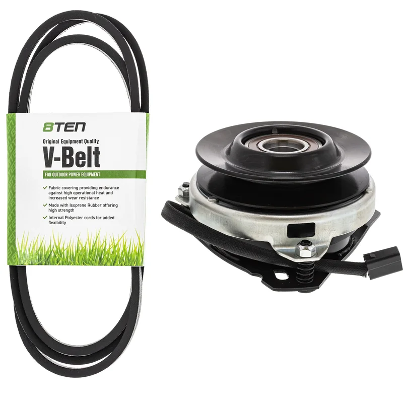 Electric PTO Clutch & Belt Kit For Craftsman Husqvarna MTD Troy-Bilt AYP Snapper Bolens White Warner