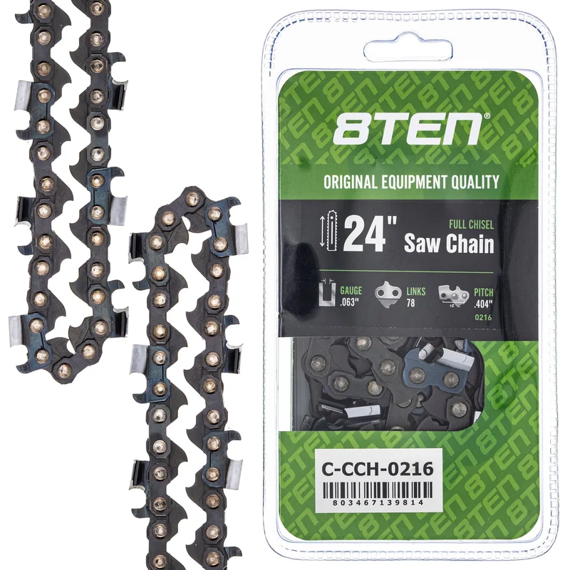 Full Chisel Chainsaw Chain 24 Inch .063 Gauge .404 Pitch 78 Drive Links