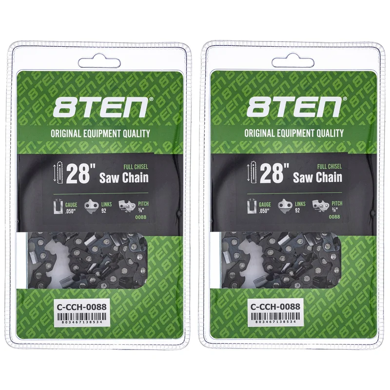 Full Chisel Chainsaw Chain 28 Inch .050 3/8 92DL for McCulloch 2 Pack