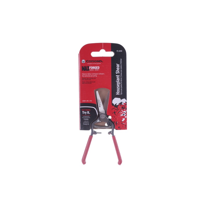 Houseplant Shears - Resharpenable 1 inch blades, cushion grips, compact design.
