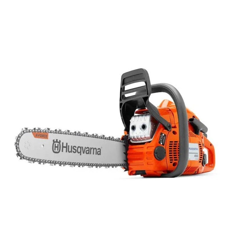 Husqvarna 450 Rancher Chainsaw - 50.2cc Gas Engine with 18in Guide Bar for Farm and Ranch - 970613128