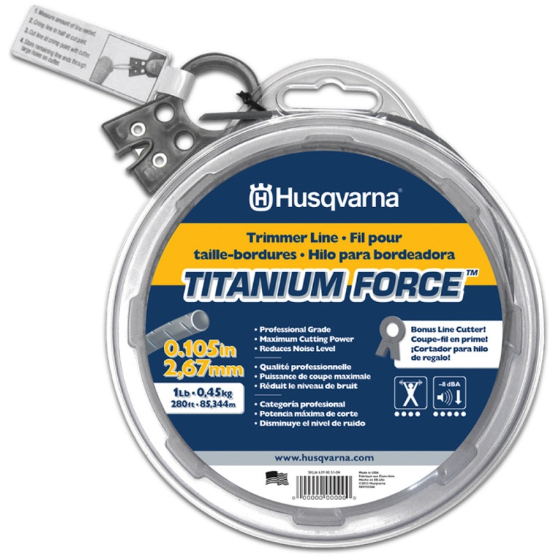 Husqvarna Titanium Force .105diam Trimmer Line, 115ft - 639005103
