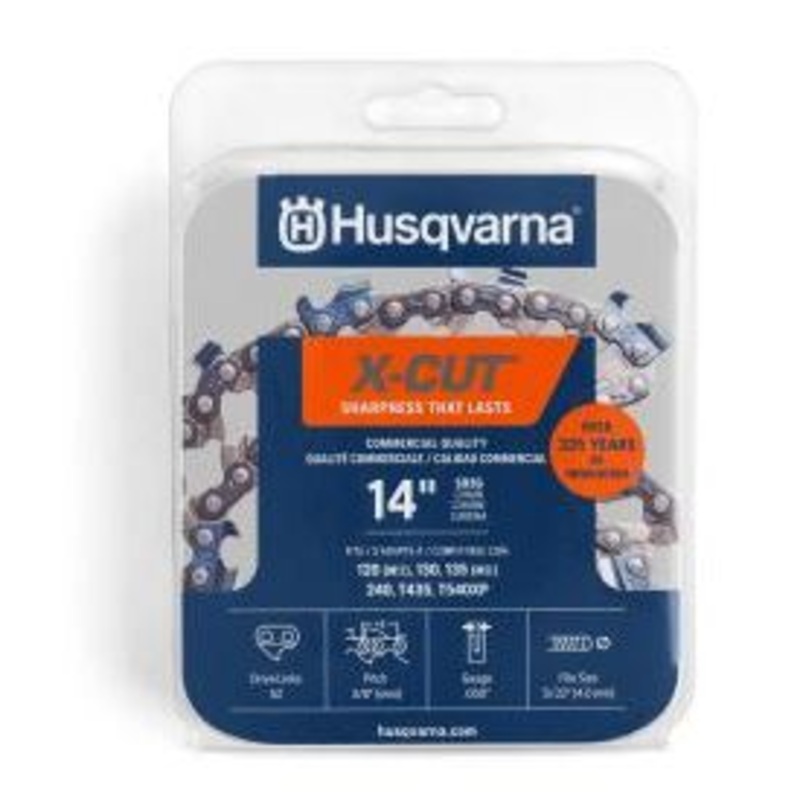 Husqvarna X-CUT S93G Chainsaw Chain, 14in, 3/8in mini pitch, .050in gauge, 52DL - 585422152