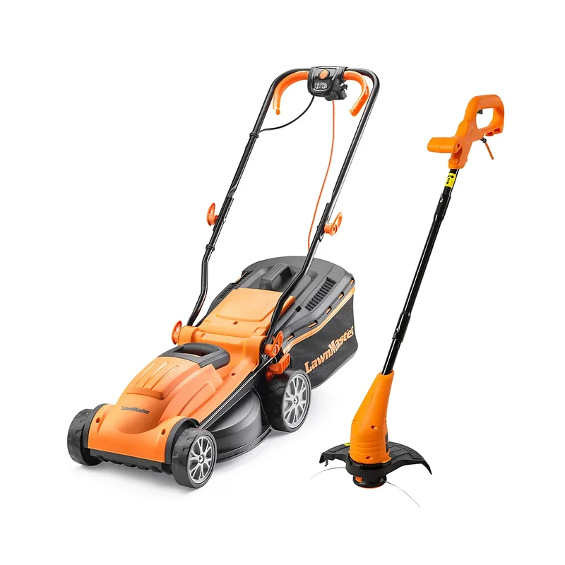 LawnMaster 1400W 34cm Electric Lawnmower with rear roller and 350W 2-in-1 Grass Trimmer and Edger – 2 Year Domestic Guarantee