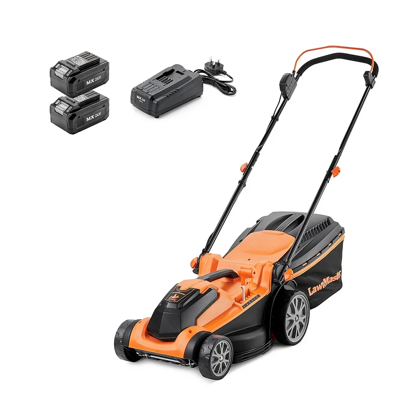 LawnMaster MX 24V 37cm Cordless Lawn Mower with Spare Battery and Rear Roller – 2 Year Domestic Guarantee