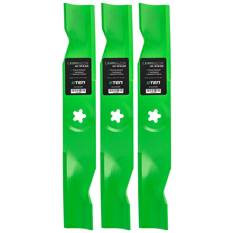 LawnRAZOR Notched High Lift Blade For Husqvarna Poulan Pro Statesman 180054 532173920 532180054 | 3-PACK