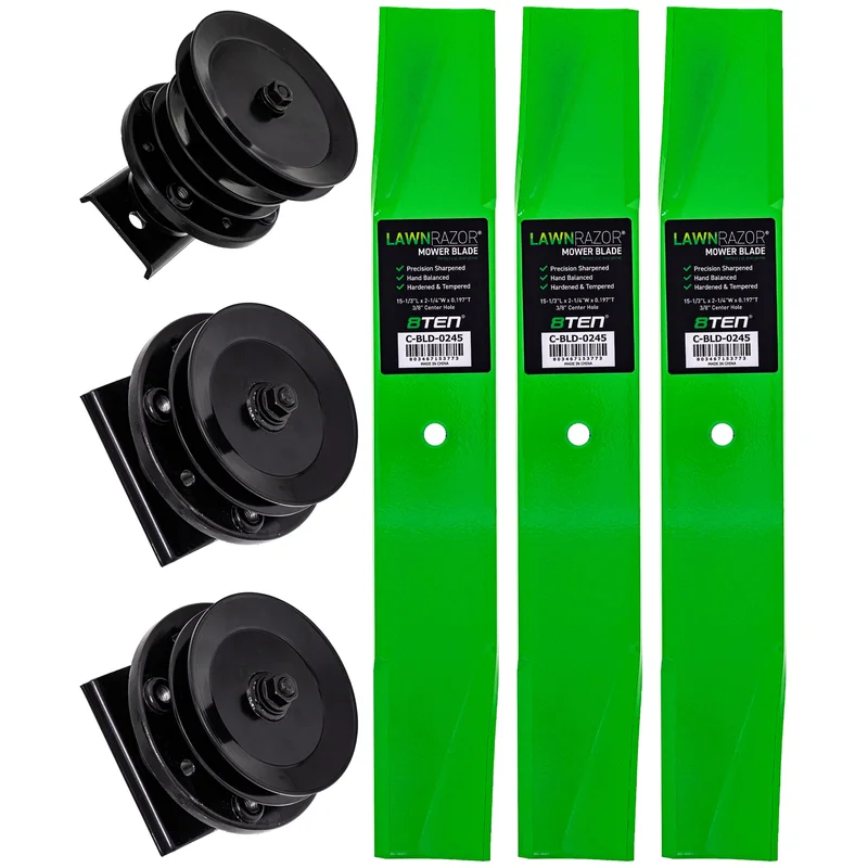 Mower Deck Blades & Spindles Kit For Poulan Roper Poulan Pro