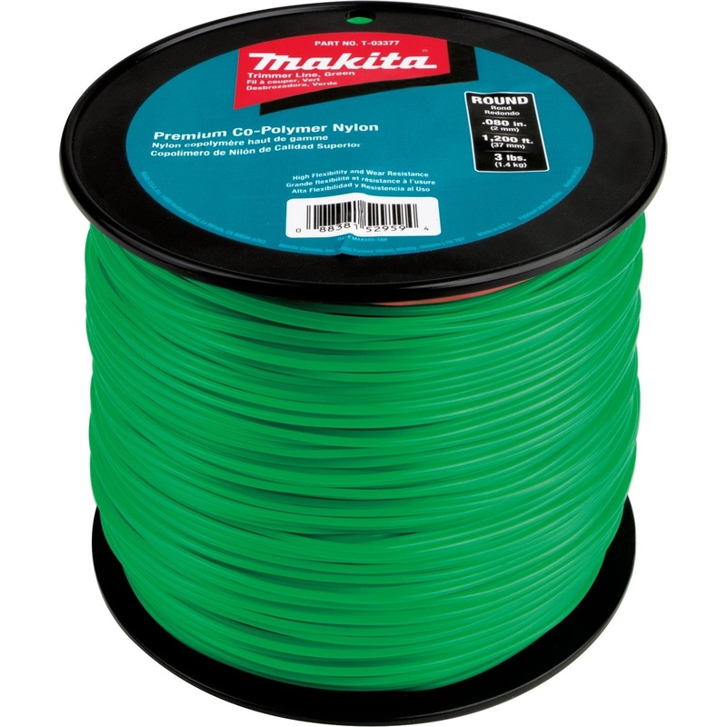 Round Trimmer Line, 0.080 , Green, 1,200 , 3 lbs.