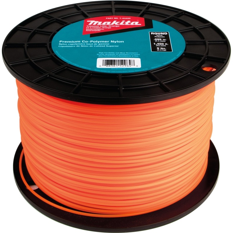 Round Trimmer Line, 0.095 , Orange, 1,400 , 5 lbs.