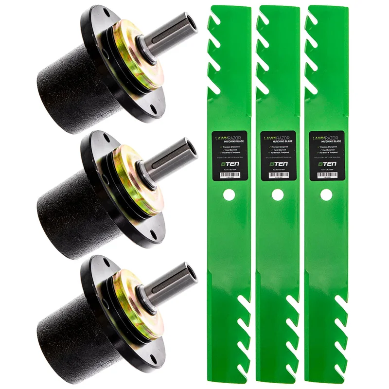 Spindles & Toothed Mulching Blade Kit For Husqvarna Schiller Gravely MK1002057