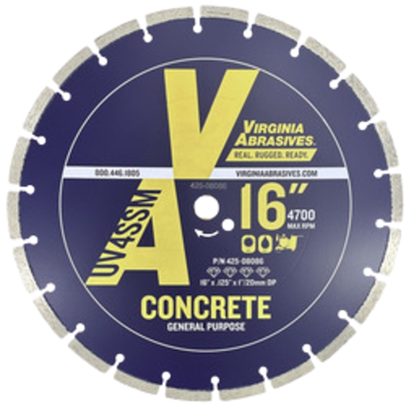 Virginia Abrasive 16in General Purpose Diamond Cutting Blade - 42508086