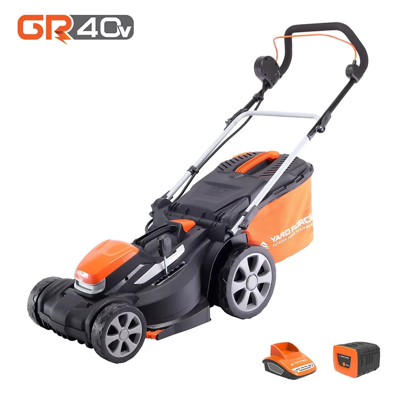 Yard Force 40V 34cm Cordless Lawnmower with lithium ion battery & quick charger LM G34A – GR40 range